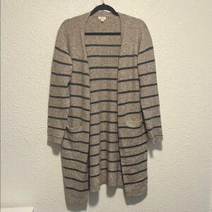 Debut Taupe and Charcoal Striped Cardigan
